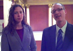 ACLU lobbyist Andy Hoover and Sari Stevens of Planned Parenthood.