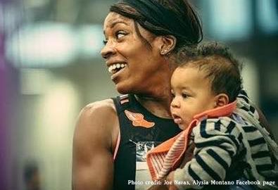 Alysia Montano with her baby