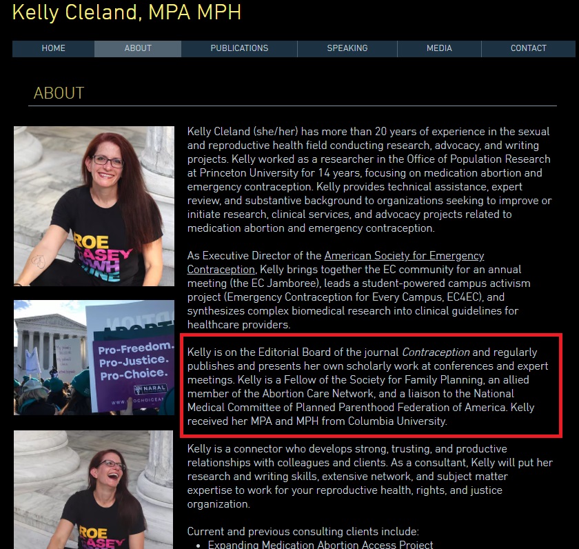 Image: Kelly Cleland Journal Contraception Planned Parenthood and EMAA abortion groups