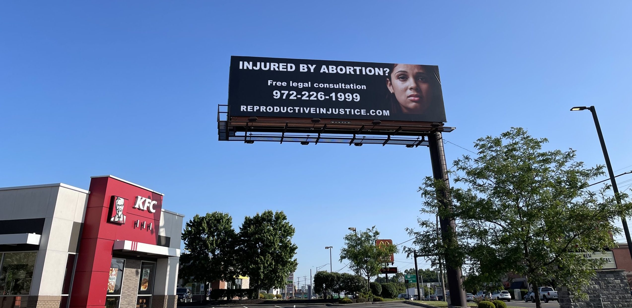 Reproductive Injustice Billboards advertise Injured by Abortion in Ohio
