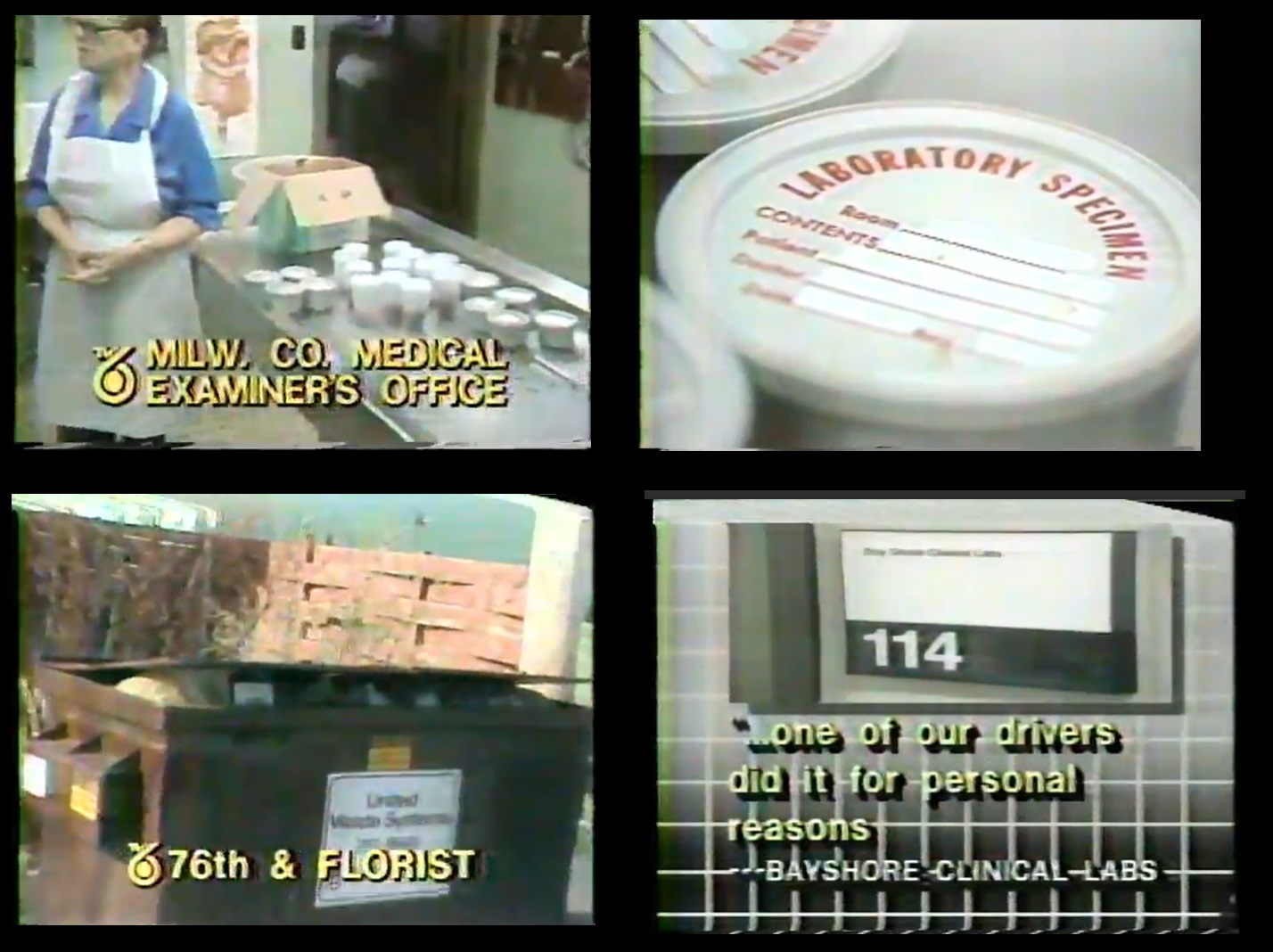 'Little people' found near dumpster turned out to be aborted fetuses (Images: TV6News Milwaukee 1984)