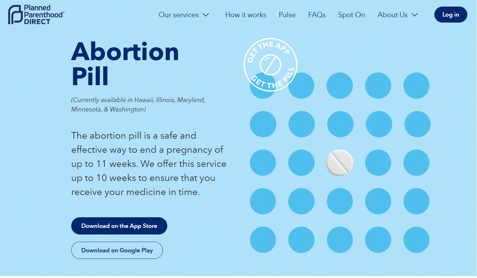 Planned Parenthood Direct AP sells abortion pills up to 11 weeks