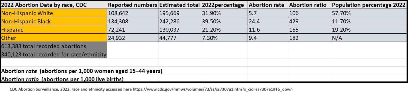 CDC abortion stats by race ethnicity in communities of color for 2022