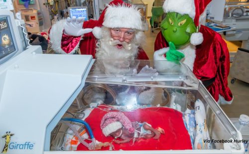 Premature babies celebrate their first Christmases with style