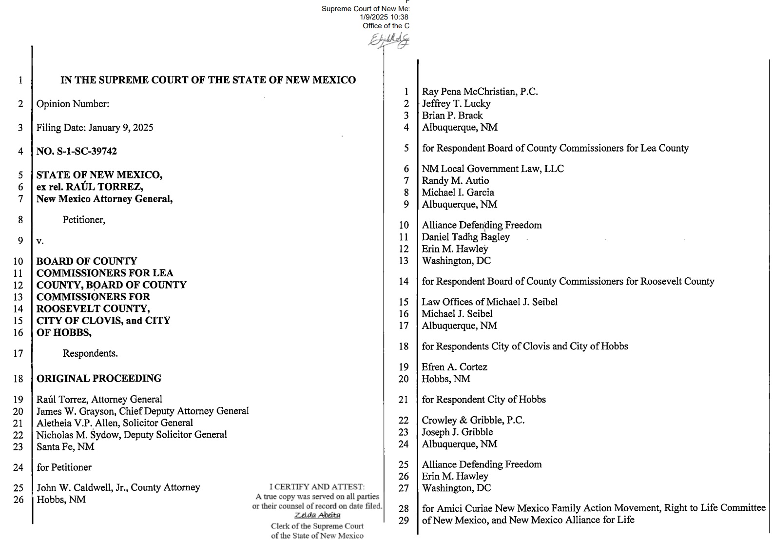 New Mexico Supreme Court ruling in Sanctuary Cities for the Unborn Ordinances