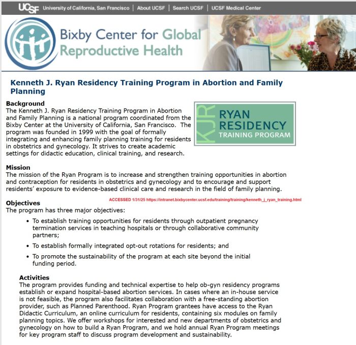 Ryan Residency abortion training at Bixby