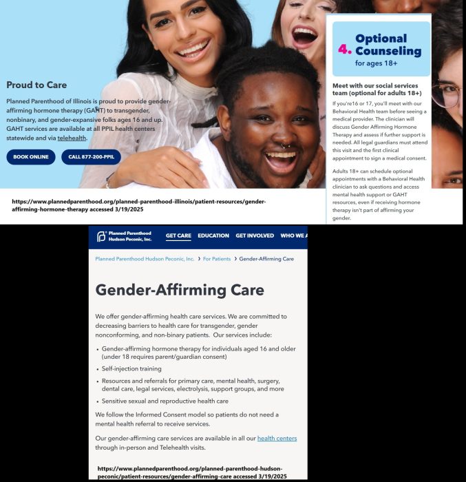 Planned Parenthood Illinois and Hudson Peconic offers trans services at 16 YO